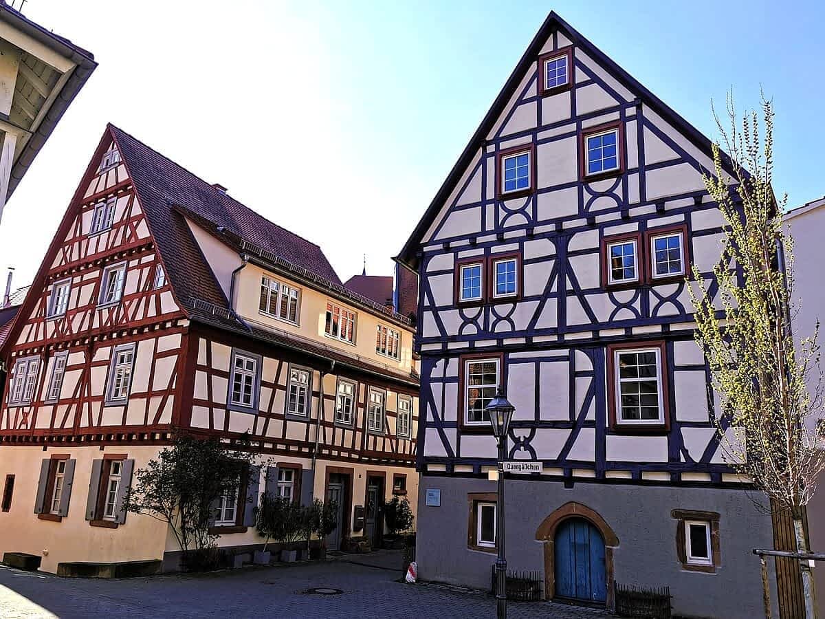 Schön restaurierte Gerberhäuser in Weinheim