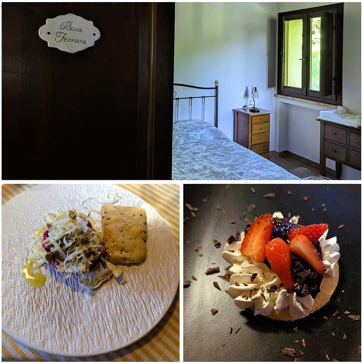 Zimmer und Essen im Agriturismo Urbino 